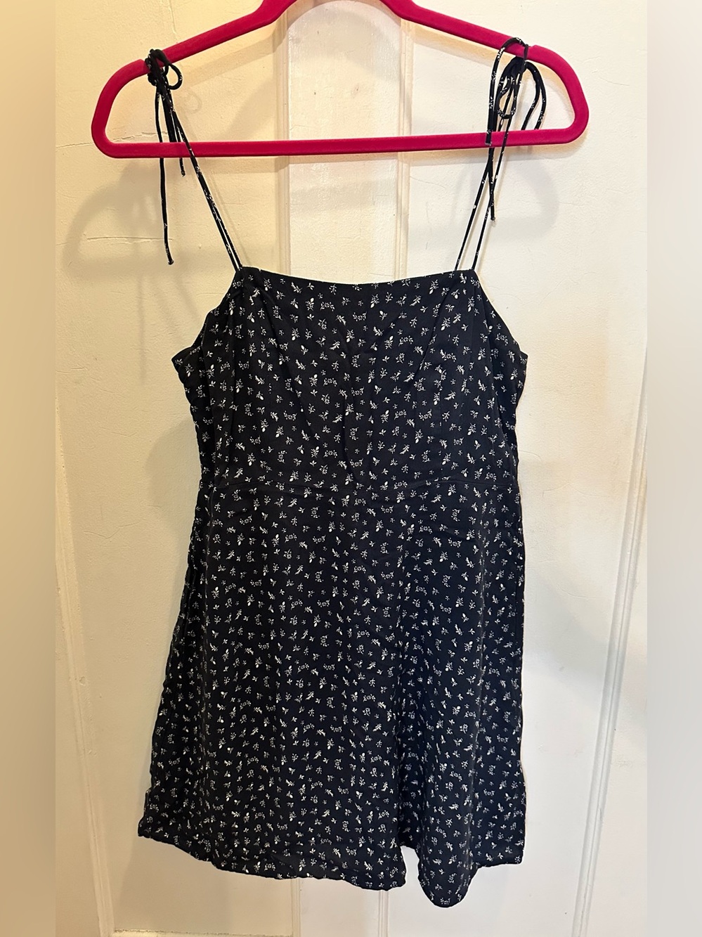 Old Navy Navy Blue Dress with White Floral Print